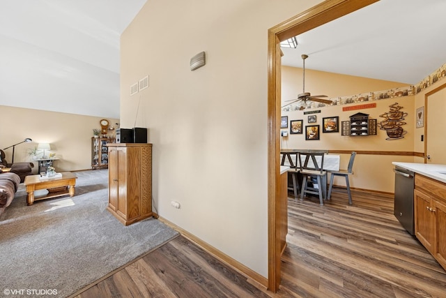 1908 Chestnut Hill Rd, Plainfield, IL 60586 - corridor with dark wood-type flooring and high vaulted ceiling