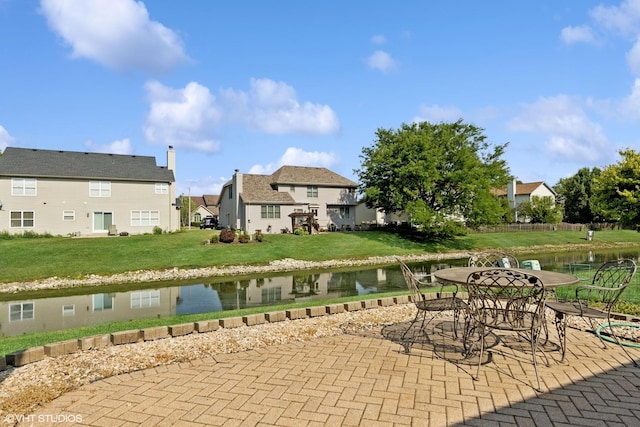 1908 Chestnut Hill Rd, Plainfield, IL 60586 - view of patio / terrace with a water view and outdoor dining space