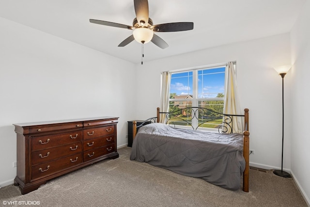 10831 Partridge Trl, Richmond, IL 60071 - bedroom featuring light carpet and a ceiling fan