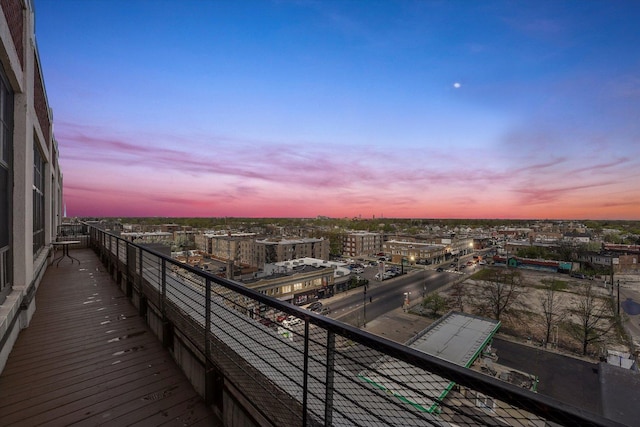 3963 W Belmont Ave Unit 613, Chicago, IL 60618 - view of balcony at dusk