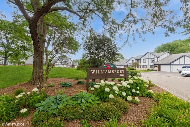 330 Memory Ln Unit 2, Westmont, IL 60559 - community / neighborhood sign featuring a garage, a residential view, a lawn, and driveway