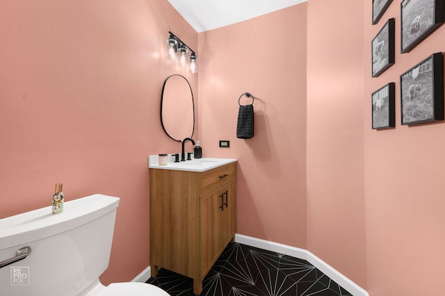 417 Chadsford Ct, Carol Stream, IL 60188 - half bathroom featuring vanity and tile patterned floors