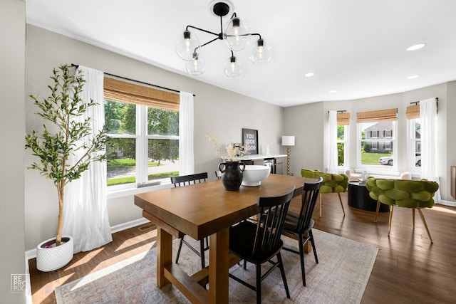 417 Chadsford Ct, Carol Stream, IL 60188 - dining room with wood finished floors, recessed lighting, and a chandelier
