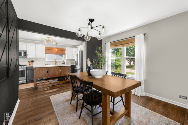 417 Chadsford Ct, Carol Stream, IL 60188 - dining area featuring a chandelier and dark wood-style floors