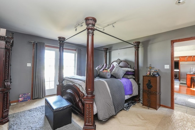 2069 Willow Brook Dr, Bourbonnais, IL 60914 - carpeted bedroom with built in fridge and baseboards