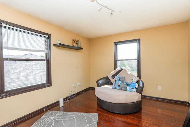 2069 Willow Brook Dr, Bourbonnais, IL 60914 - sitting room featuring healthy amount of natural light, wood finished floors, and rail lighting