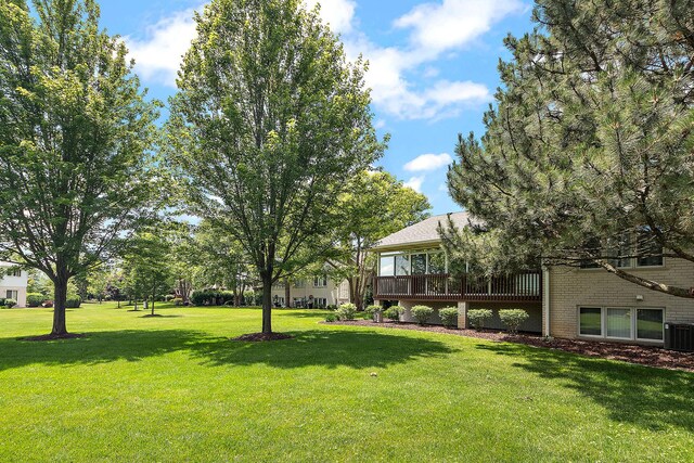 16243 Hummingbird Hill Dr, Orland Park, IL 60467 - view of green lawn featuring a deck