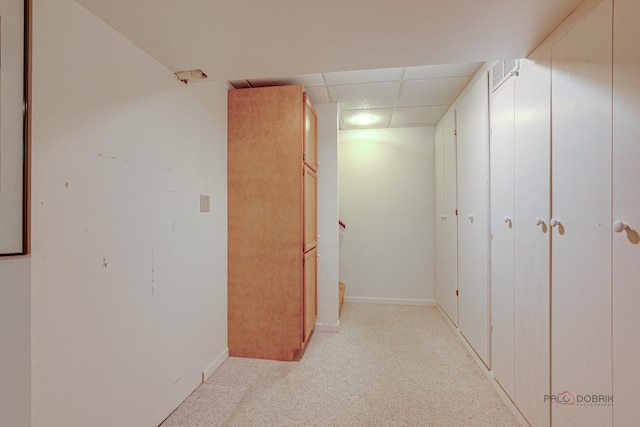 400 Seafarer Dr, Third Lake, IL 60030 - hall featuring a paneled ceiling and light carpet