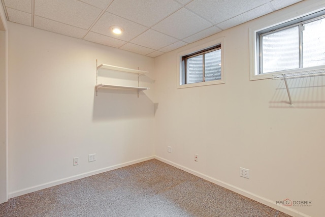 400 Seafarer Dr, Third Lake, IL 60030 - unfurnished room featuring a drop ceiling, carpet floors, and recessed lighting