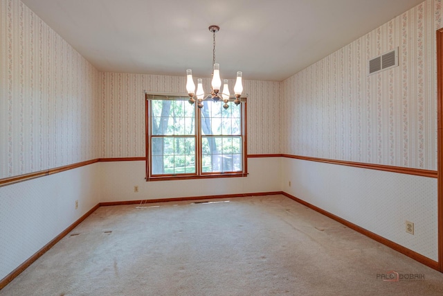 400 Seafarer Dr, Third Lake, IL 60030 - carpeted empty room with a chandelier and baseboards