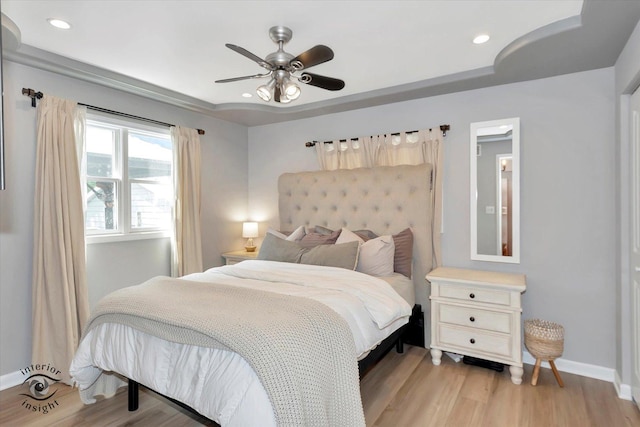 16838 S 91st Ave, Orland Hills, IL 60487 - bedroom with light wood-type flooring, recessed lighting, and a ceiling fan