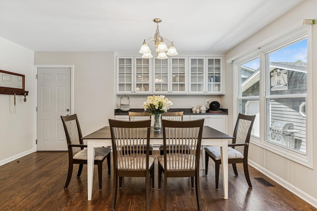 5618 Marietta Dr, Crystal Lake, IL 60014 - dining room with a chandelier and dark wood finished floors