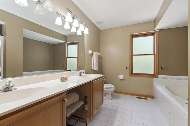 24929 Vermette Rd, Plainfield, IL 60585 - bathroom featuring tile patterned flooring, a bath, and double vanity