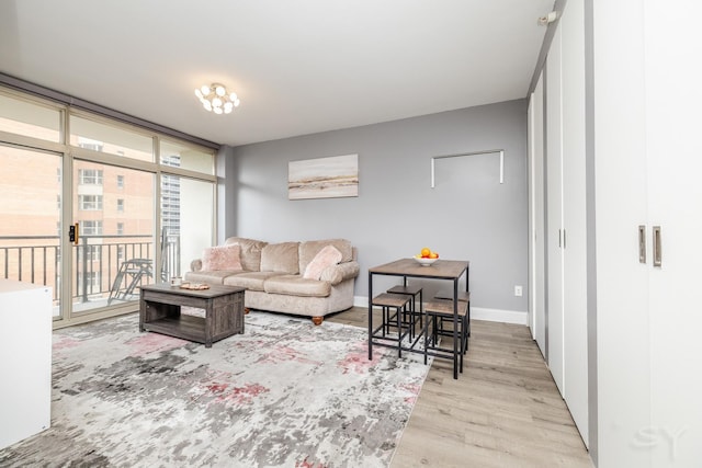 21 W Chestnut St Unit 907, Chicago, IL 60610 - living room featuring wood finished floors and baseboards