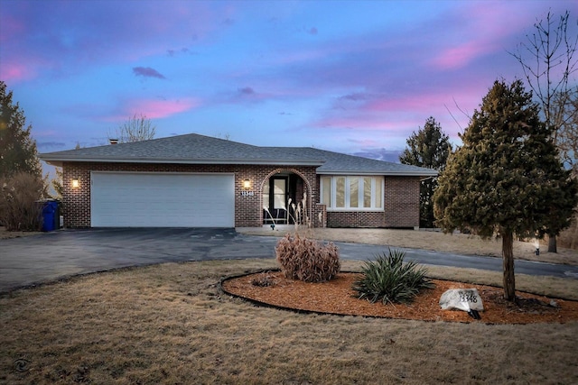 13348 S Stephen Dr, Palos Park, IL 60464 - ranch-style home with driveway, an attached garage, brick siding, and a shingled roof