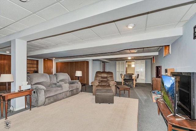 13348 S Stephen Dr, Palos Park, IL 60464 - living area with carpet flooring and a paneled ceiling