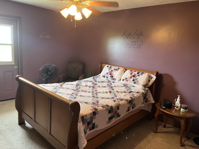 18367 US-150 Hwy, Bloomington, IL 61705 - bedroom with light carpet and a ceiling fan