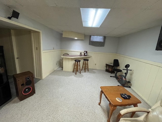 18367 US-150 Hwy, Bloomington, IL 61705 - finished basement with wainscoting and light carpet