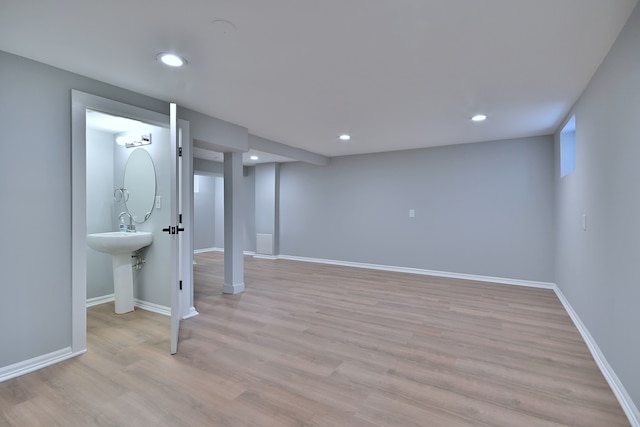 2024 S 24th Ave, Broadview, IL 60155 - finished basement with light wood-type flooring and recessed lighting