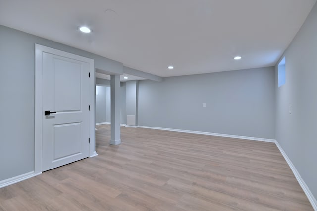 2024 S 24th Ave, Broadview, IL 60155 - finished basement with light wood-type flooring and recessed lighting