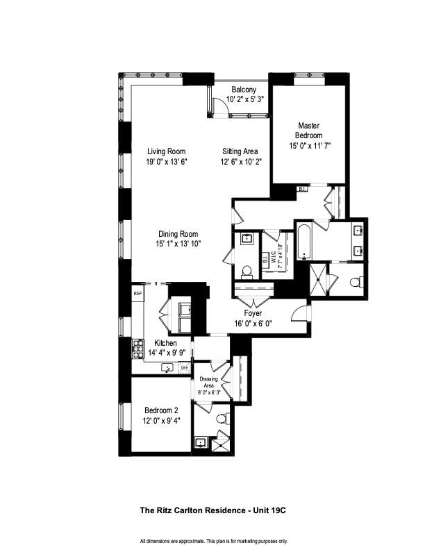 118 E Erie St Unit 19C, Chicago, IL 60611 - view of floor plan / room layout