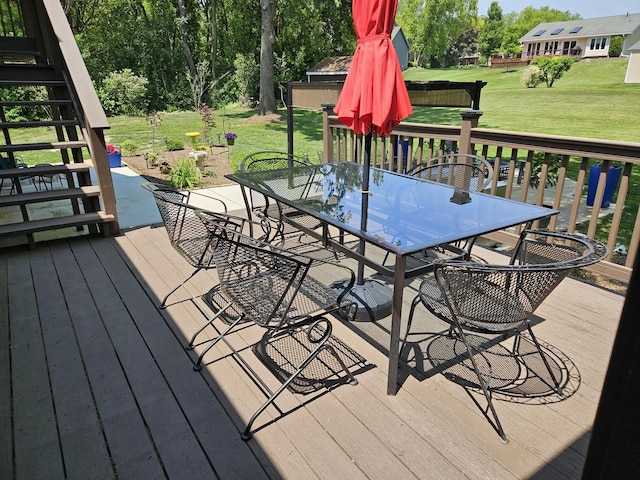 1718 Rosewood Ln, Johnsburg, IL 60051 - deck with outdoor dining space and a yard
