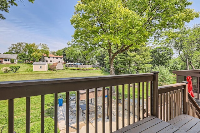 1718 Rosewood Ln, Johnsburg, IL 60051 - wooden terrace featuring a lawn
