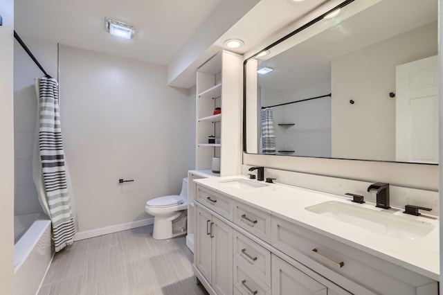 1718 Rosewood Ln, Johnsburg, IL 60051 - full bathroom featuring double vanity and shower / bath combo