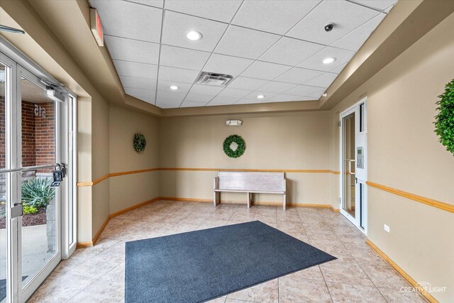 515 Main St Unit 402, West Chicago, IL 60185 - lobby featuring a security system, a drop ceiling, and recessed lighting