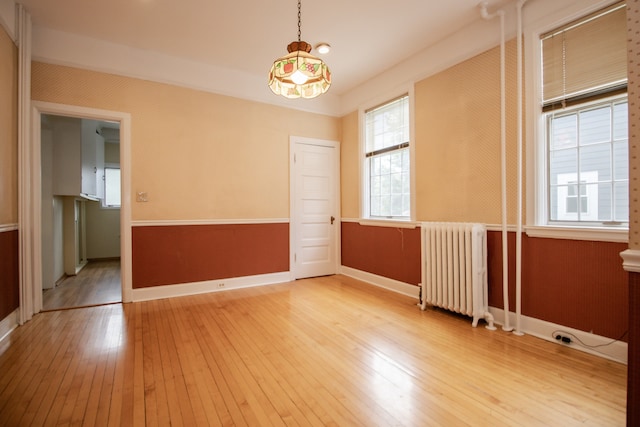 312 Home Ave, Oak Park, IL 60302 - empty room featuring radiator and light wood-type flooring