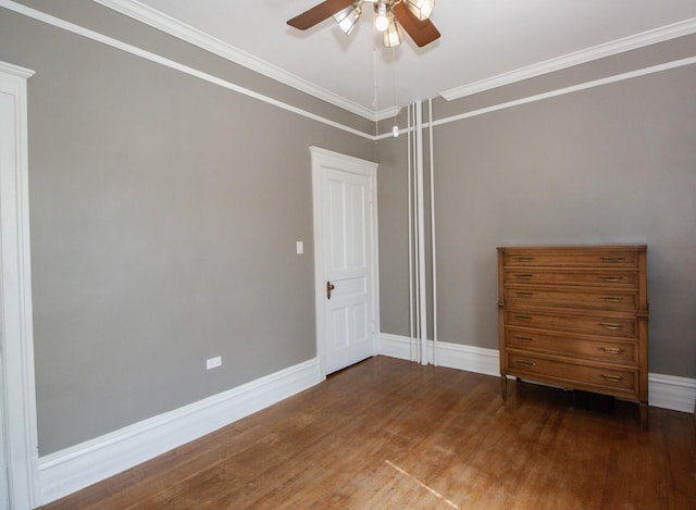 312 Home Ave, Oak Park, IL 60302 - bedroom featuring wood finished floors, ornamental molding, and a ceiling fan
