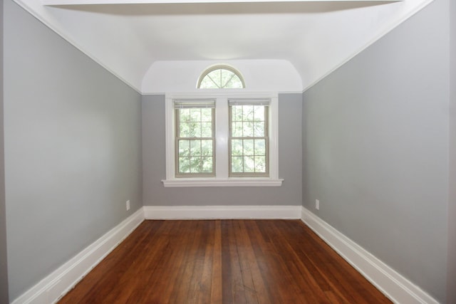 312 Home Ave, Oak Park, IL 60302 - spare room featuring lofted ceiling and dark wood finished floors