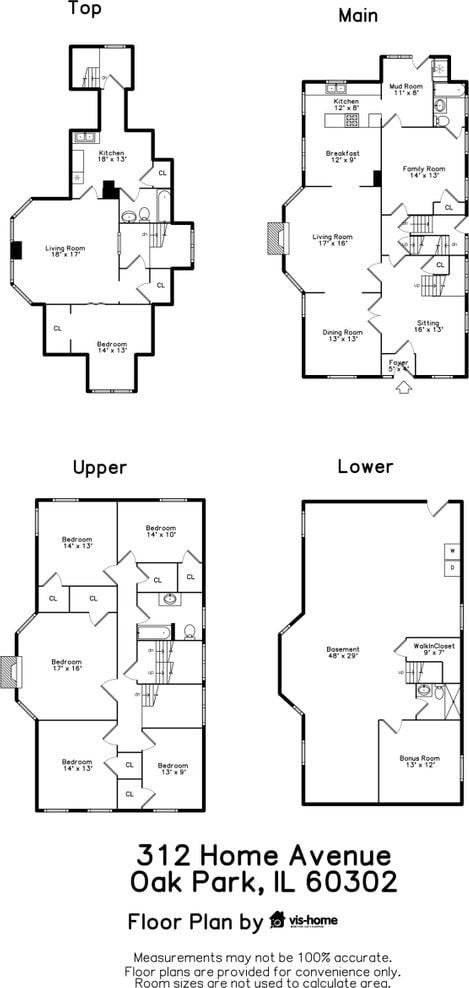 312 Home Ave, Oak Park, IL 60302 - view of floor plan / room layout
