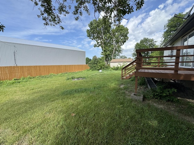 42309 N Woodbine Ave, Antioch, IL 60002 - view of grassy yard with a wooden deck