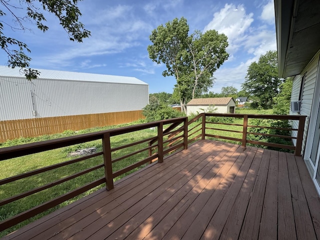 42309 N Woodbine Ave, Antioch, IL 60002 - wooden deck with an outbuilding