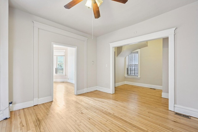 6225 S Wood St, Chicago, IL 60636 - spare room with a ceiling fan and light wood-type flooring