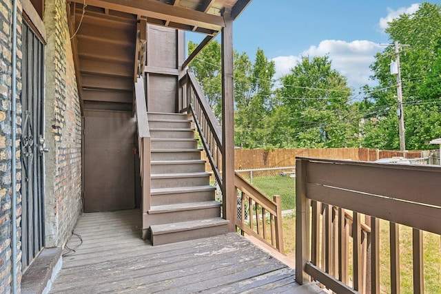 6225 S Wood St, Chicago, IL 60636 - wooden deck featuring stairs