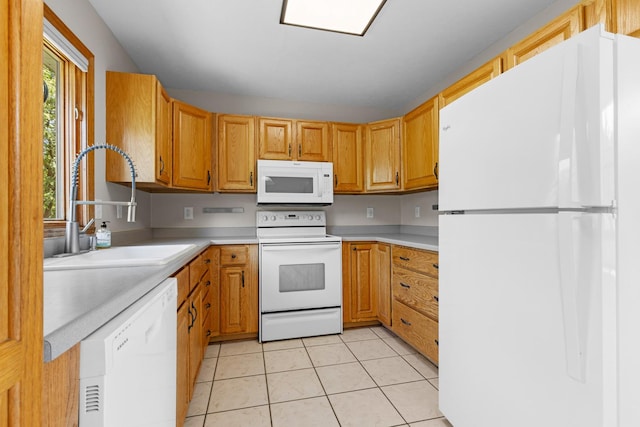 818 Metz Ln, Rockton, IL 61072 - kitchen with white appliances, light countertops, and light tile patterned flooring