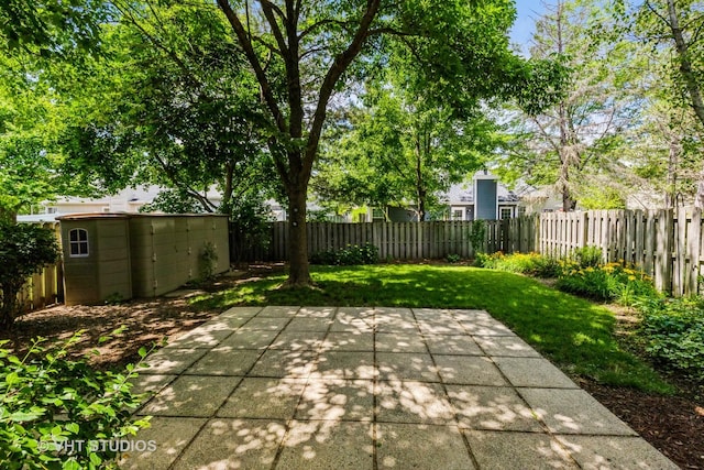 1109 Blackburn Dr, Grayslake, IL 60030 - fenced backyard with a patio and an outdoor structure