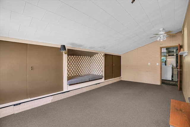 203 E Wilson, Tuscola, IL 61953 - additional living space with carpet, lofted ceiling, washer / clothes dryer, and a ceiling fan