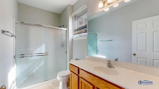 2215 Truman Trl, Mchenry, IL 60051 - bathroom featuring a shower stall, vanity, and tile patterned flooring