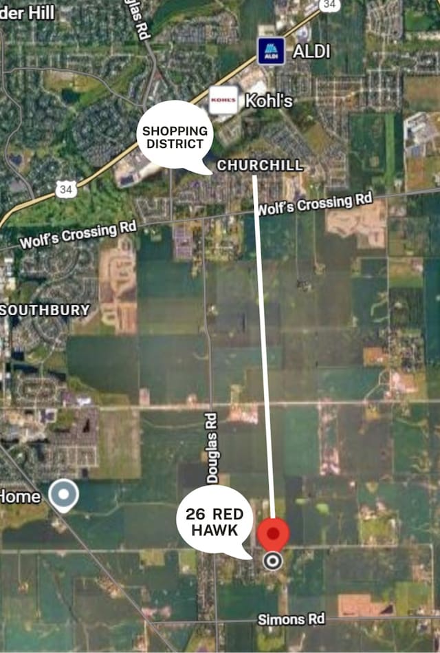 26 Red Hawk Dr, Oswego, IL 60543 - aerial overview of property's location