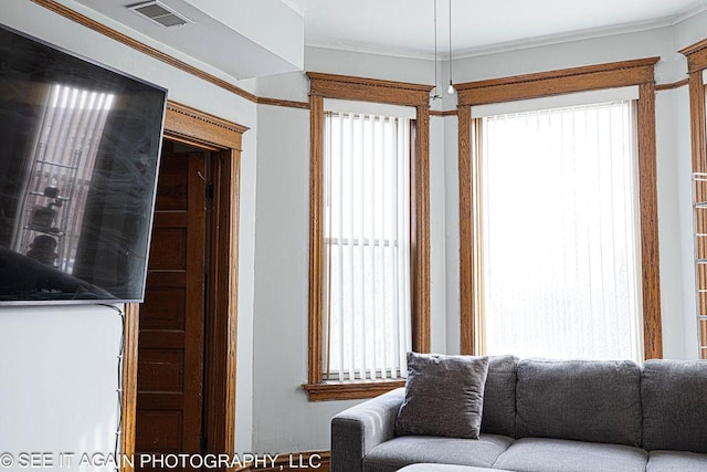 5942 S Calumet Ave, Chicago, IL 60637 - living area with healthy amount of natural light and crown molding