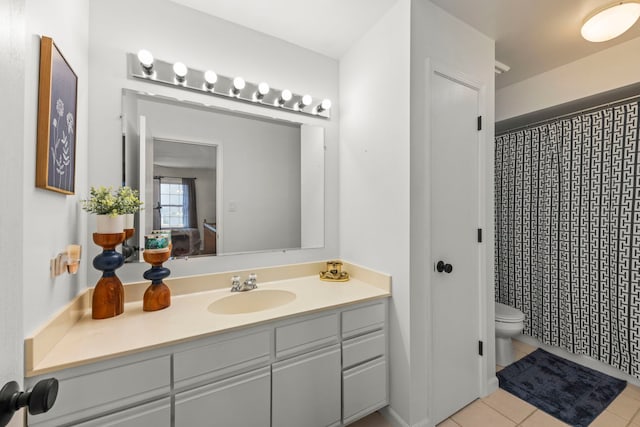 16026 85th Pl, Tinley Park, IL 60487 - bathroom featuring vanity, tile patterned flooring, and a shower with curtain