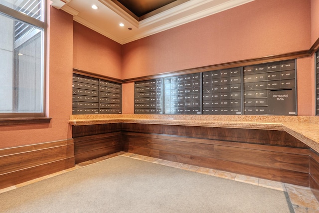 233 E 13th St Unit 2001, Chicago, IL 60605 - view of home's community with ornamental molding, mail area, and recessed lighting