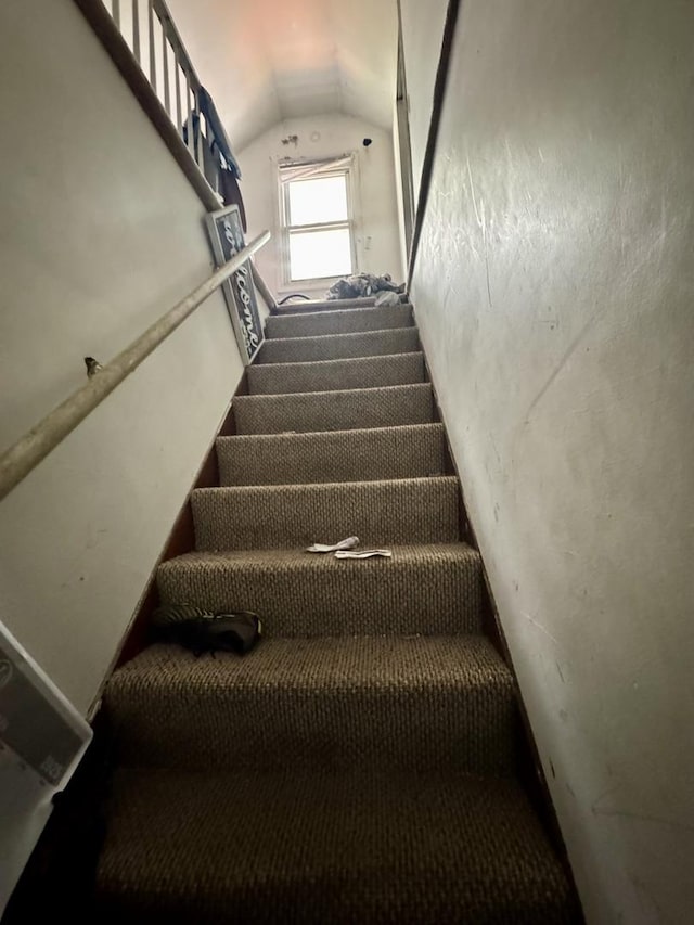 109 Seminary Ave, Aurora, IL 60505 - staircase featuring lofted ceiling