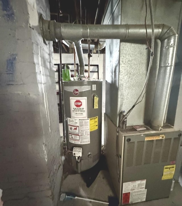 109 Seminary Ave, Aurora, IL 60505 - utility room with gas water heater and heating unit