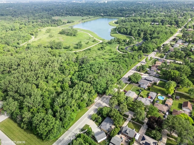 200 E Park Ave, Bloomingdale, IL 60108 - aerial view of property and surrounding area featuring a large body of water and a forest