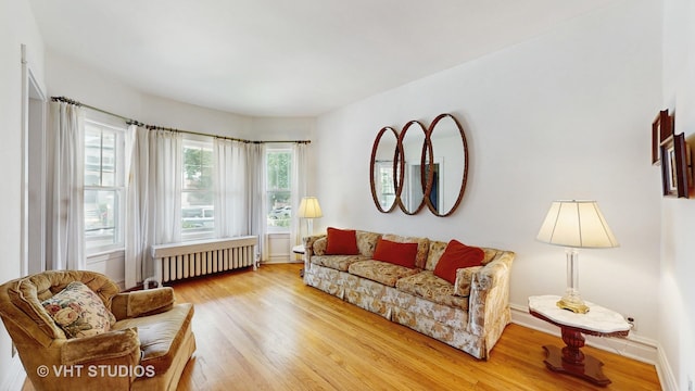 3120 N Natoma Ave, Chicago, IL 60634 - living area featuring radiator heating unit and light wood-style flooring