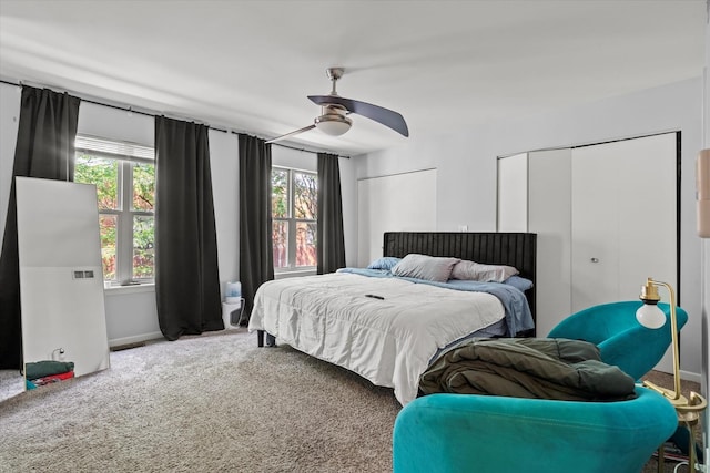 4518 S Woodlawn Ave Unit 4518, Chicago, IL 60653 - carpeted bedroom featuring a ceiling fan and a closet